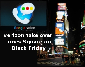 Google Search By Voice, Verizon Droid Take Over Times Square On Black Friday