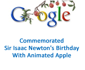 Google Commemorated Sir Isaac Newton’s Birthday With Animated Apple