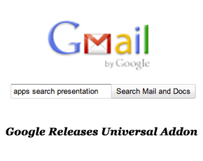 Google Releases Universal Addon: Search For Gmail, Docs And Sites Quickly