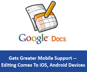 Google Docs Gets Greater Mobile Support — Editing Comes To iOS, Android Devices