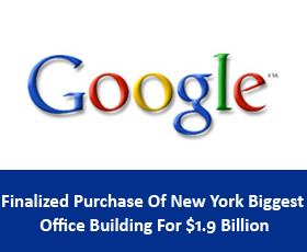 Google Finalized Purchase Of New York Biggest Office Building For $1.9 Billion
