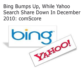 Bing Bumps Up, While Yahoo Search Share Down In December 2010: comScore