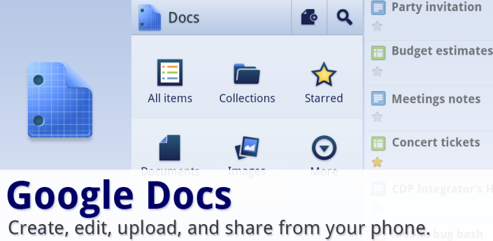 GOOGLE DOCS APP; BOOSTS LANGUAGES, SENDING AND OPENING OPTIONS