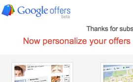 ‘PERSONALIZED’ OPTIONS FROM GOOGLE OFFERS